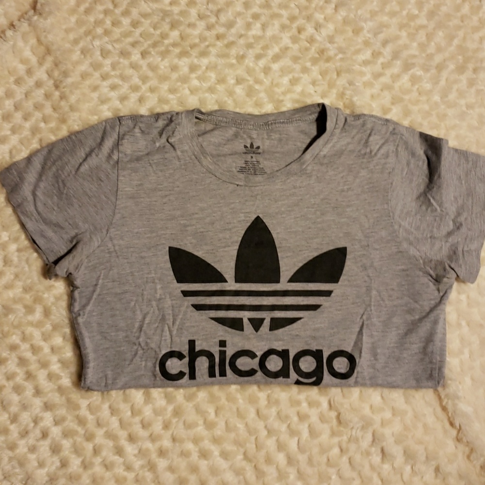 Grey Adidas Chicago Trefoil Tee